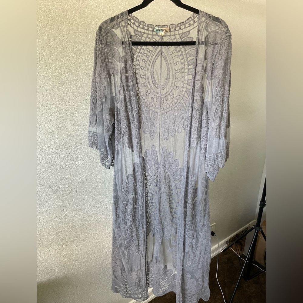 Rebellion Gray Lace Cardigan - Size L